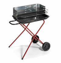 Barbecue a Carbonella Portatile con Carrello Ruote Carbone Acciaio Ompagrill