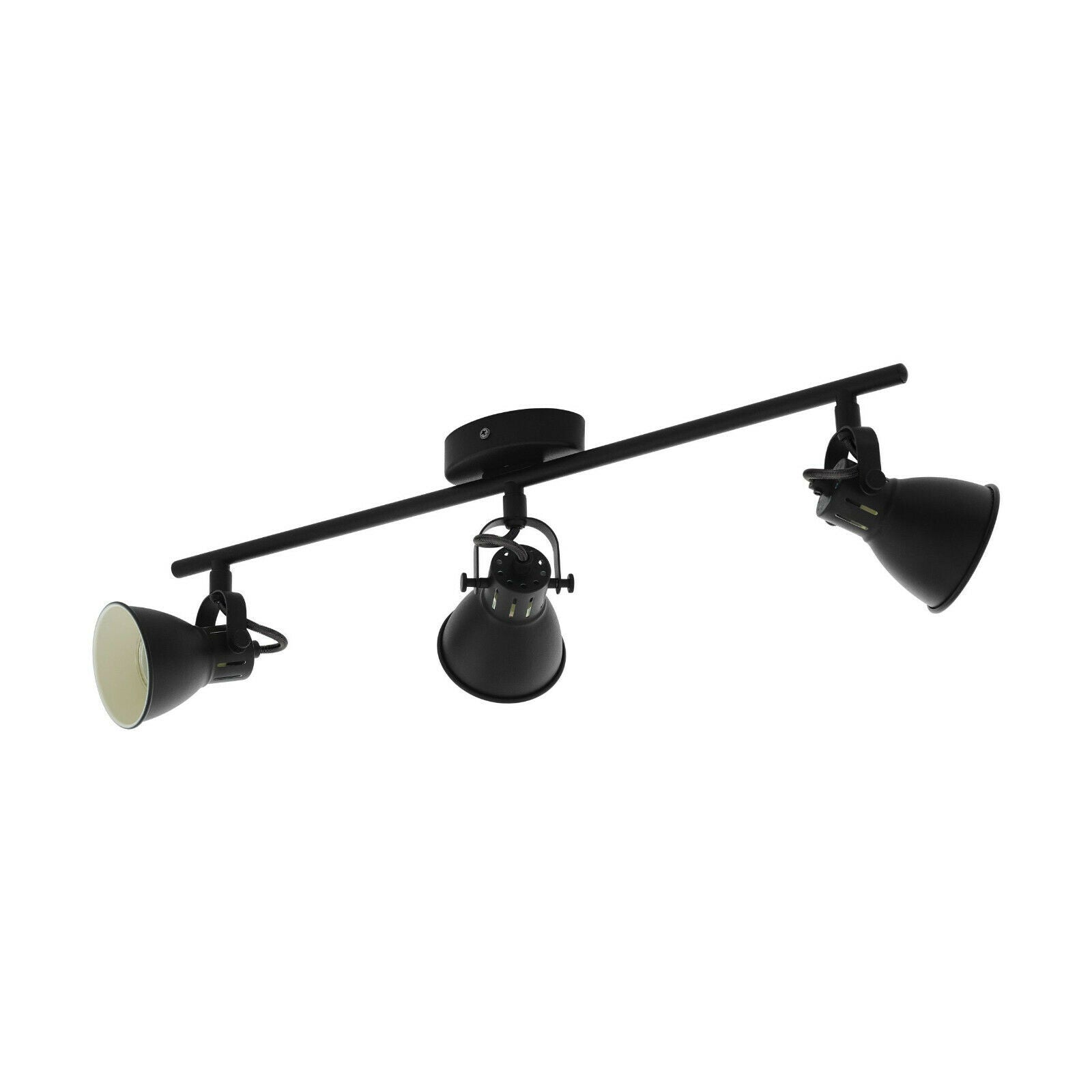 Faretti da Soffitto 3 Luci Led Spot GU10 Lampada su Binario Nera 10W Seras EGLO