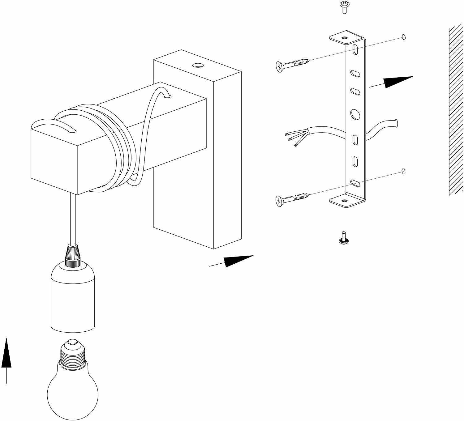 Applique Led E27 Lampada da Parete Illuminazione Interno Townshernd EGLO