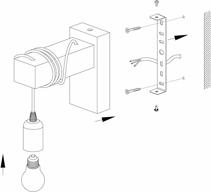 Applique Led E27 Lampada da Parete Illuminazione Interno Townshernd EGLO