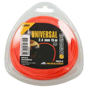 Filo Decespugliatore Nylon Universale McCulloch 2 - 2,4 - 3 mm Spessore e Lunghezza: 2,4 mm x 15 m