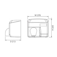 Asciugamani Elettrico Antivandalo con Fotocellula 2400W Vama Ariel BF Acciaio Bianco