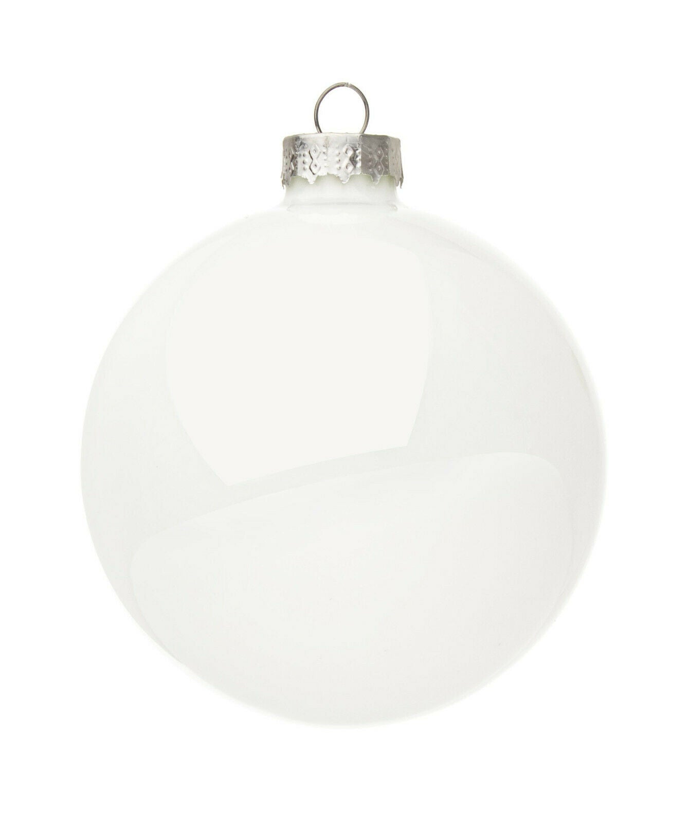 Palle di Natale Vetro Bianche Moderne per Albero Addobbi Decorazioni Natalizie Diametro: 60 mm