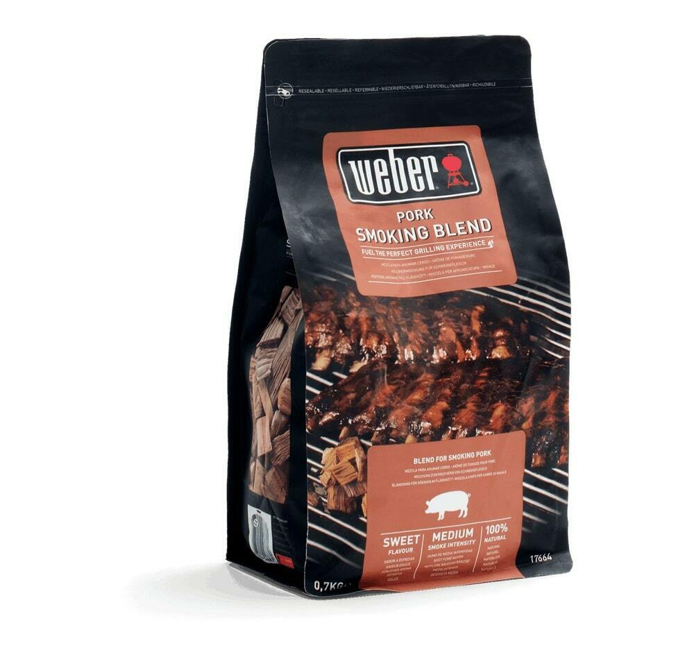 Legna per Affumicatura WEBER Affumicare Carne Barbecue Miscela Chips 0.7 Kg Tipo: Miscela per carne Maiale