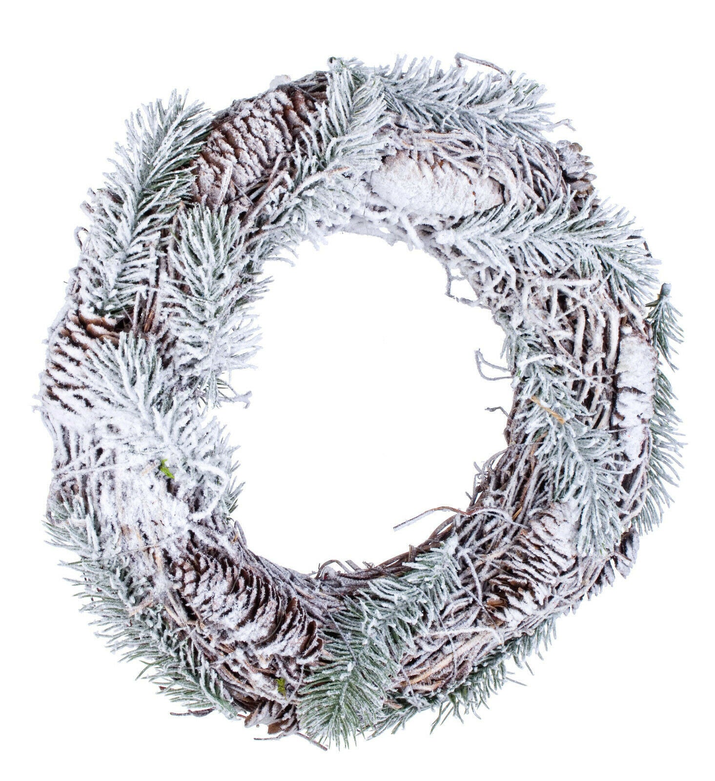 Corona di Natale Innevata con Pigne e Rami Ghirlanda Natalizia Baita Bizzotto Dimensioni: 35 cm