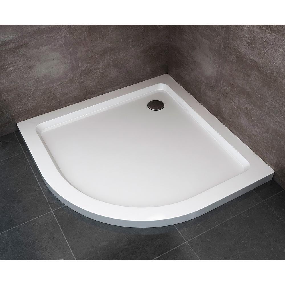 Piatto Doccia Semicircolare H5cm in ABS Rinforzato Bianco 80x80 cm