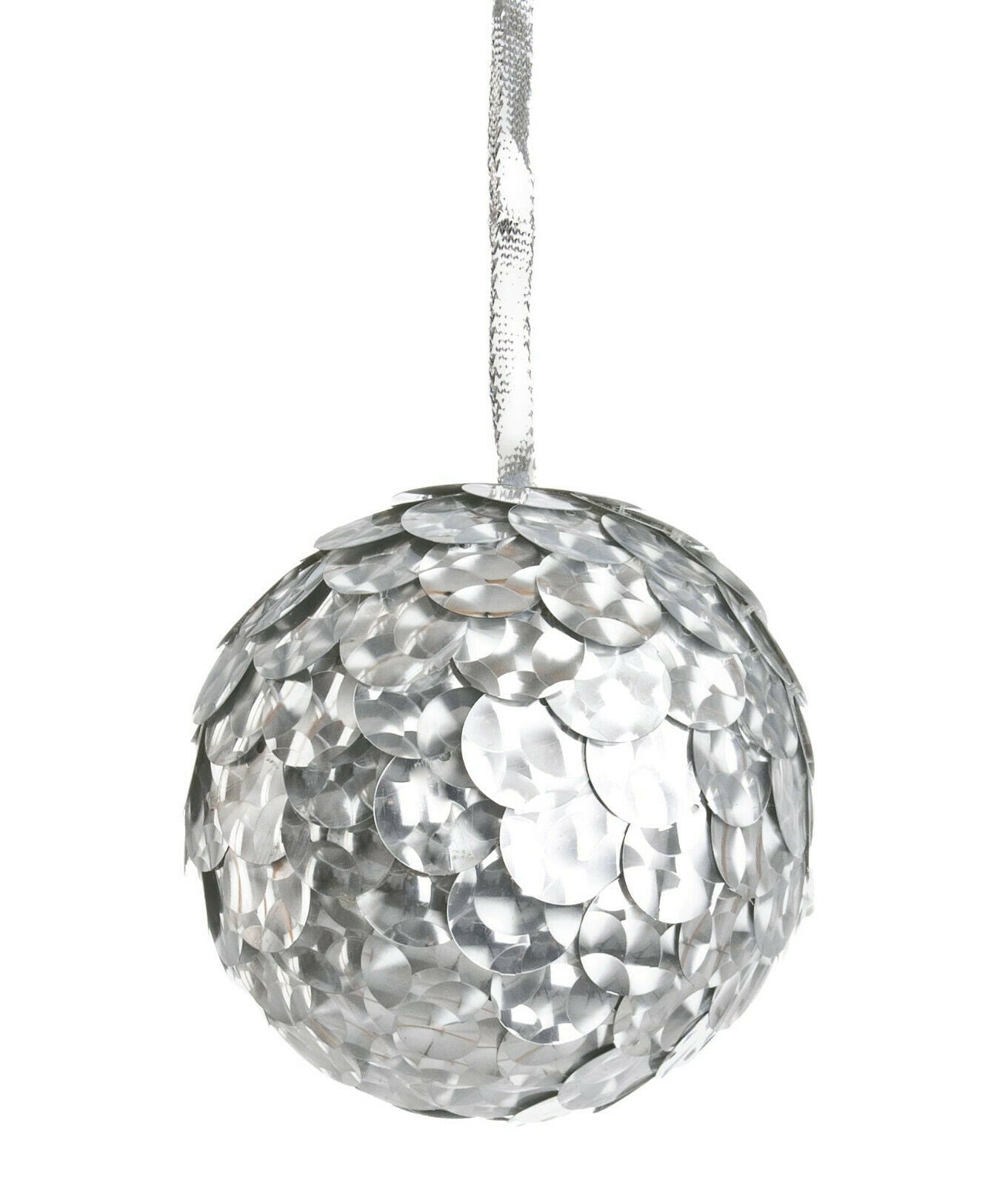 Palle di Natale Argento con Paillettes per Albero Addobbi Ø 90 120 mm Bizzotto Dimensioni: 90 mm