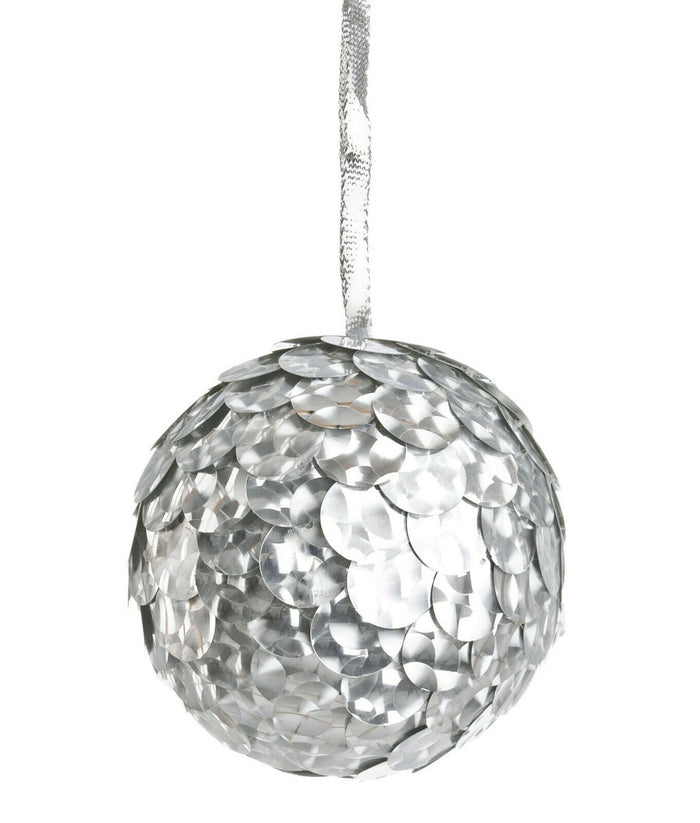 Palle di Natale Argento con Paillettes per Albero Addobbi Ø 90 120 mm Bizzotto Dimensioni: 90 mm