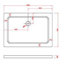 Piatto Doccia 70x100 cm in ABS Rinforzato Easy Bianco