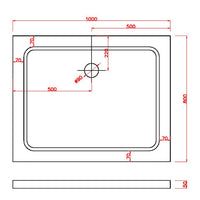 Piatto Doccia 80x100 cm in ABS Rinforzato Easy Bianco