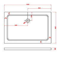 Piatto Doccia 80x120 cm in ABS Rinforzato Easy Bianco