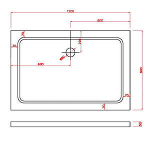 Piatto Doccia 80x120 cm in ABS Rinforzato Easy Bianco