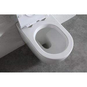 Coppia di Sanitari WC e Bidet Sospesi Filo Muro in Ceramica 36,5x56x37cm Bianco