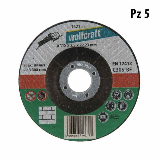 Disco da Taglio Pietra 115 230 mm per Smerigliatrice Flessibile Wolfcraft Diametro: 230 mm