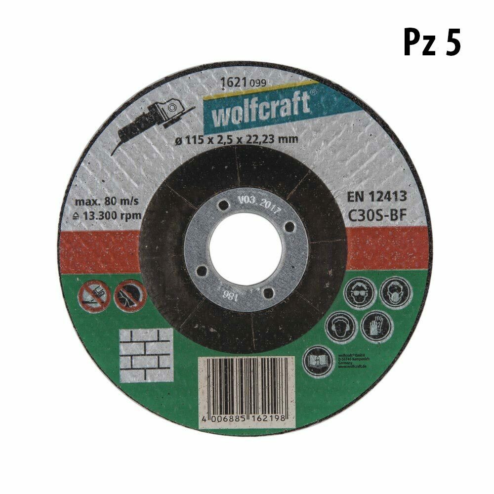 Disco da Taglio Pietra 115 230 mm per Smerigliatrice Flessibile Wolfcraft Diametro: 115 mm