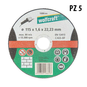 Disco da Taglio Fine Sottile per Pietra 1,6 mm Smerigliatrice Wolfcraft 1686999