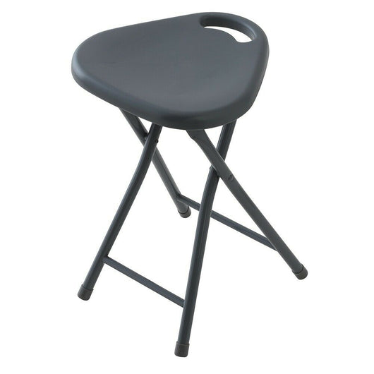 Sgabello Pieghevole in Abs e Metallo Acciaio Salvaspazio Feridras Rotondo H 46cm Colori: Grigio