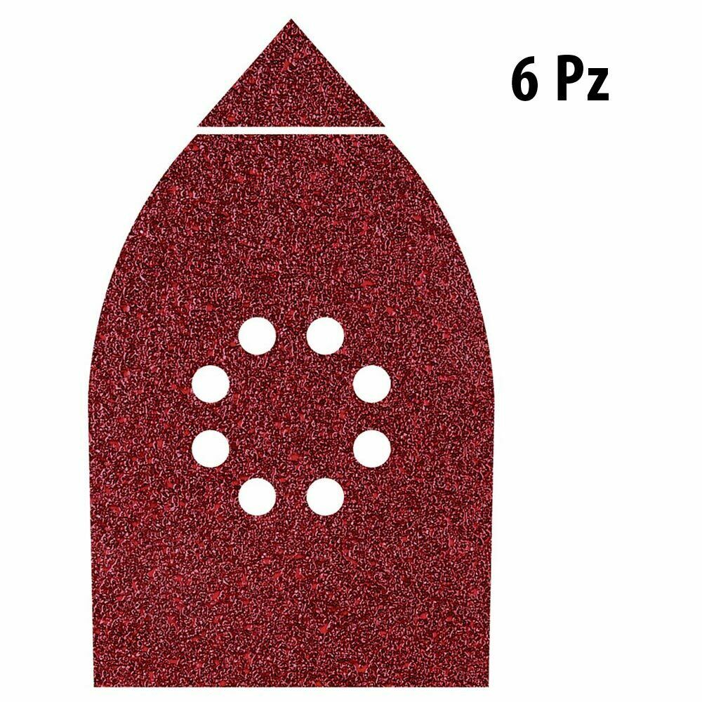 Carta Abrasiva Velcrata Levigatrice a Delta Triangolo Strappo 107x142 Wolfcraft Grana: 80