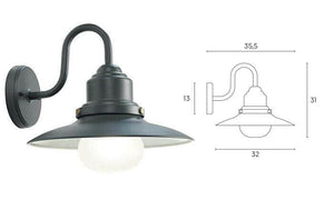 Lampada Parete Applique Esterno Discendente Acciaio Illuminazione Fisher Sovil Colore: Grigio antracite