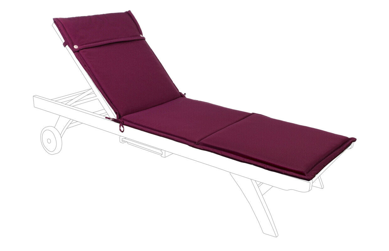 Cuscino Lettino Sedia Sdraio Chaise Longue Esterno Sfoderabile Steamer Bizzotto Colore: Bordeaux Lettino