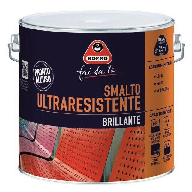 Smalto Ultraresistente Brillante Vernice Legno Ferro Salsedine Esterno 950 Boero Colori: Avorio Antico, Formato: 0,125 L