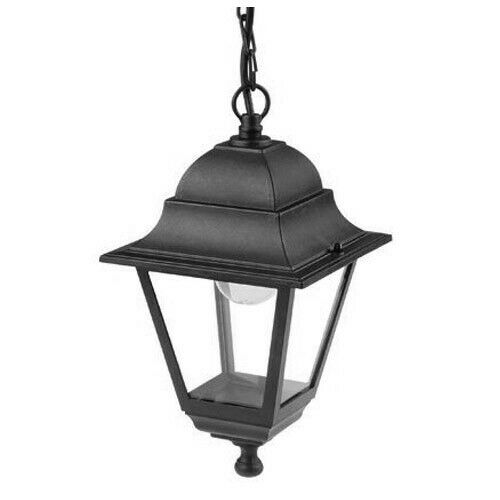 Lanterna a Sospensione Applique Esterno Lampada Bianca Illuminazione Old Sovil Colore: Nero