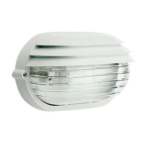 Plafoniera Ovale da Esterno Palpebra Lamelle Lampada Parete Illuminazione Sovil Colore: Bianco, Dimensioni: Grande - H 16,9 cm