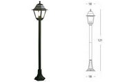 Lampione Palo Paletto Illuminazione Esterno Giardino Alluminio H 121cm Old Sovil Colore: Nero