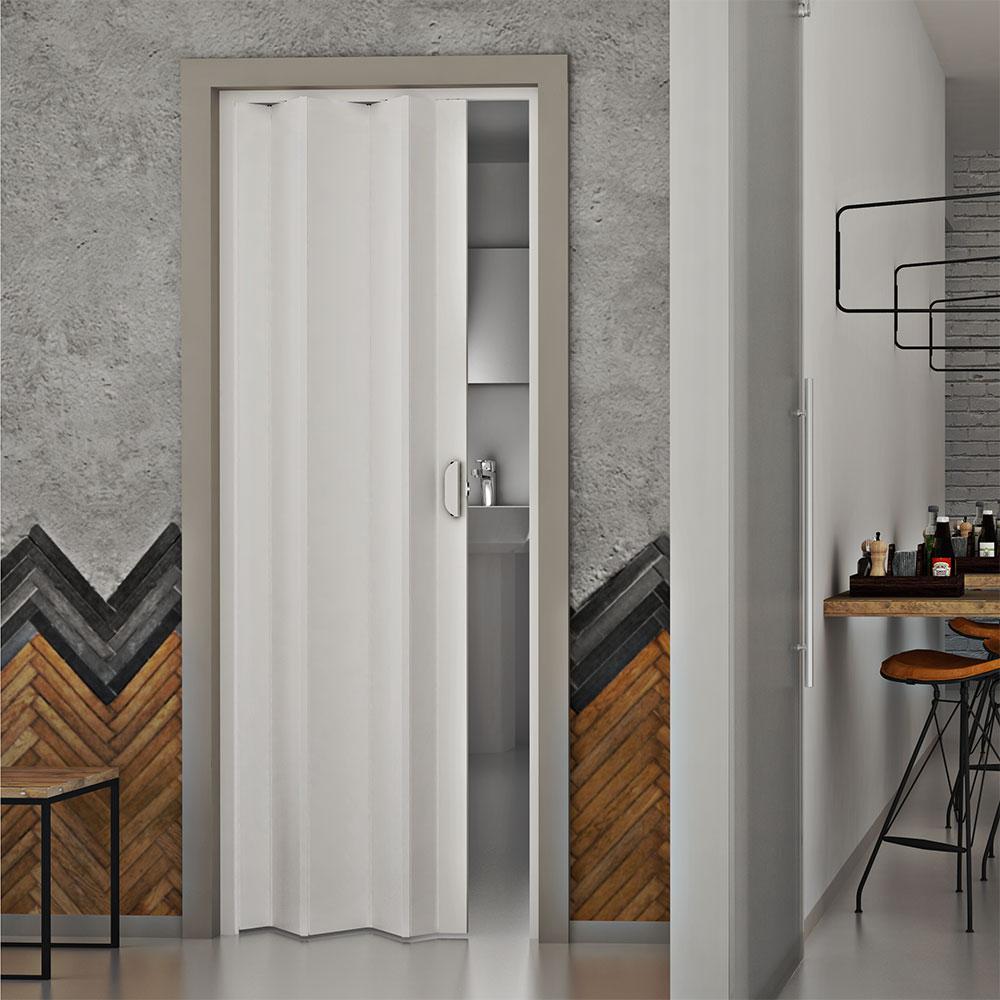 Porta a Soffietto da Interno 83x214 cm in PVC Saba Dalia Bianca Pastello