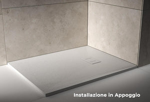 Piatto Doccia 70x170 cm Effetto Pietra Stone Bianco