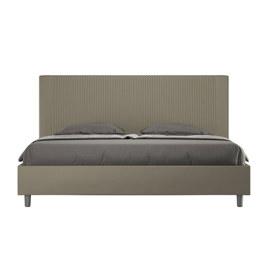 Letto Matrimoniale King size rivestito in Similpelle - GOYA Dimensione Rete: 180x200, Tipologia Letto: Con Rete, Colore: Cappuccino