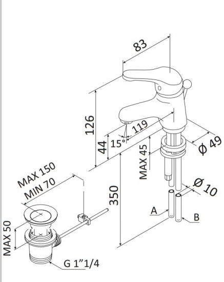 Miscelatore lavabo Astro 2 - Mariani