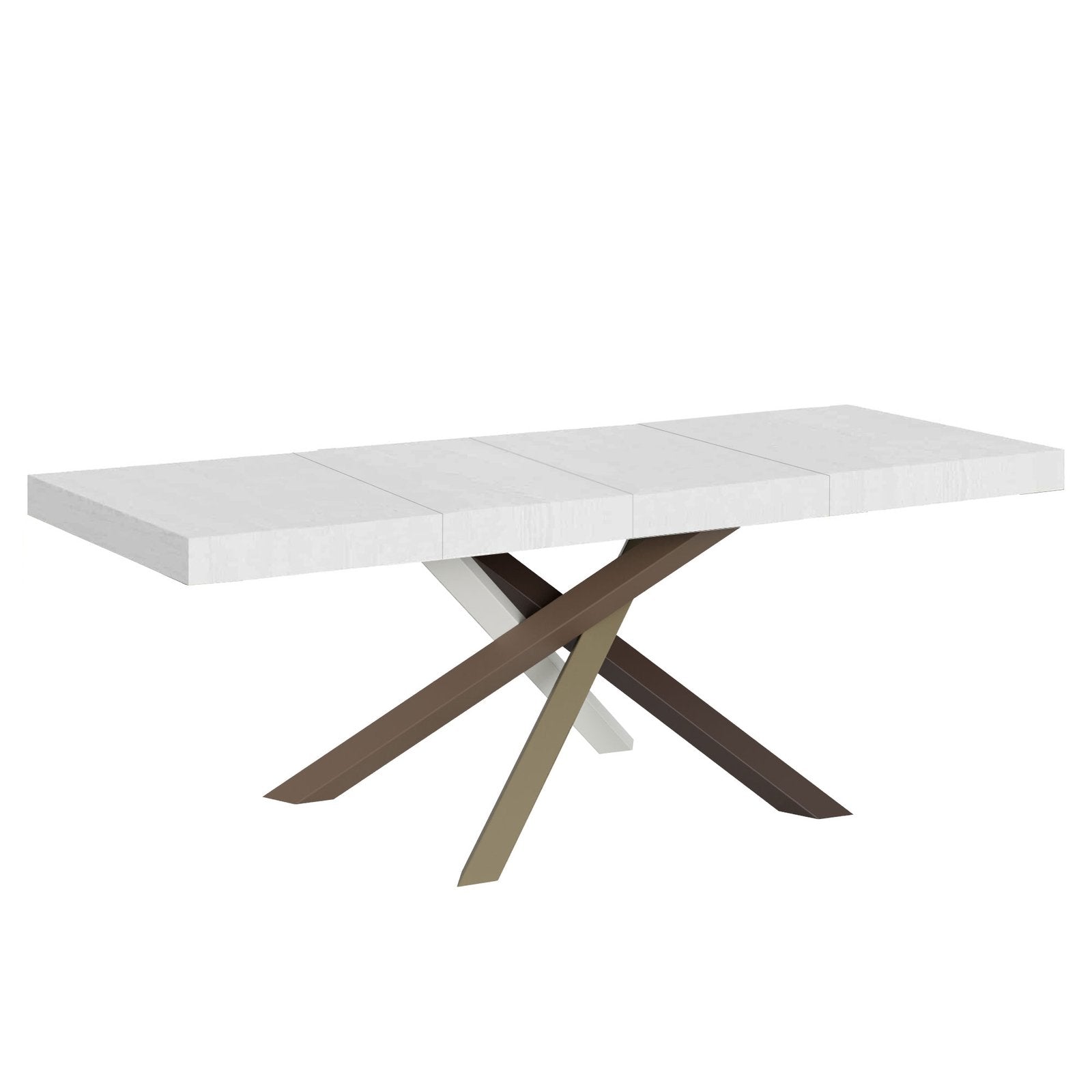 Tavolo da pranzo Allungabile - VOLANTIS PREMIUM Colore: Bianco Frassino, Dimensioni: 90x160/420