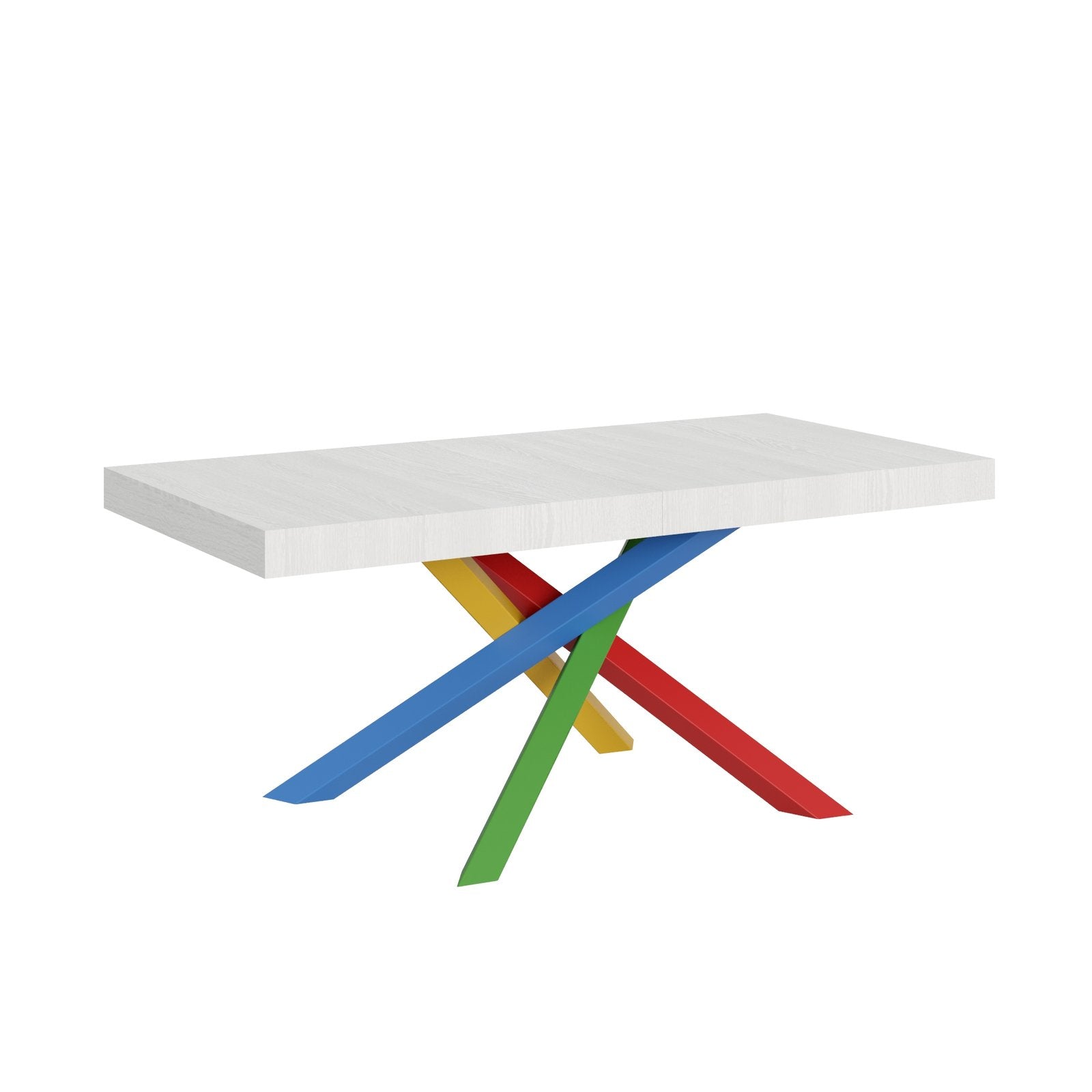 Tavolo da pranzo Allungabile - VOLANTIS Dimensioni: 90x200/460, Colore: Bianco Frassino