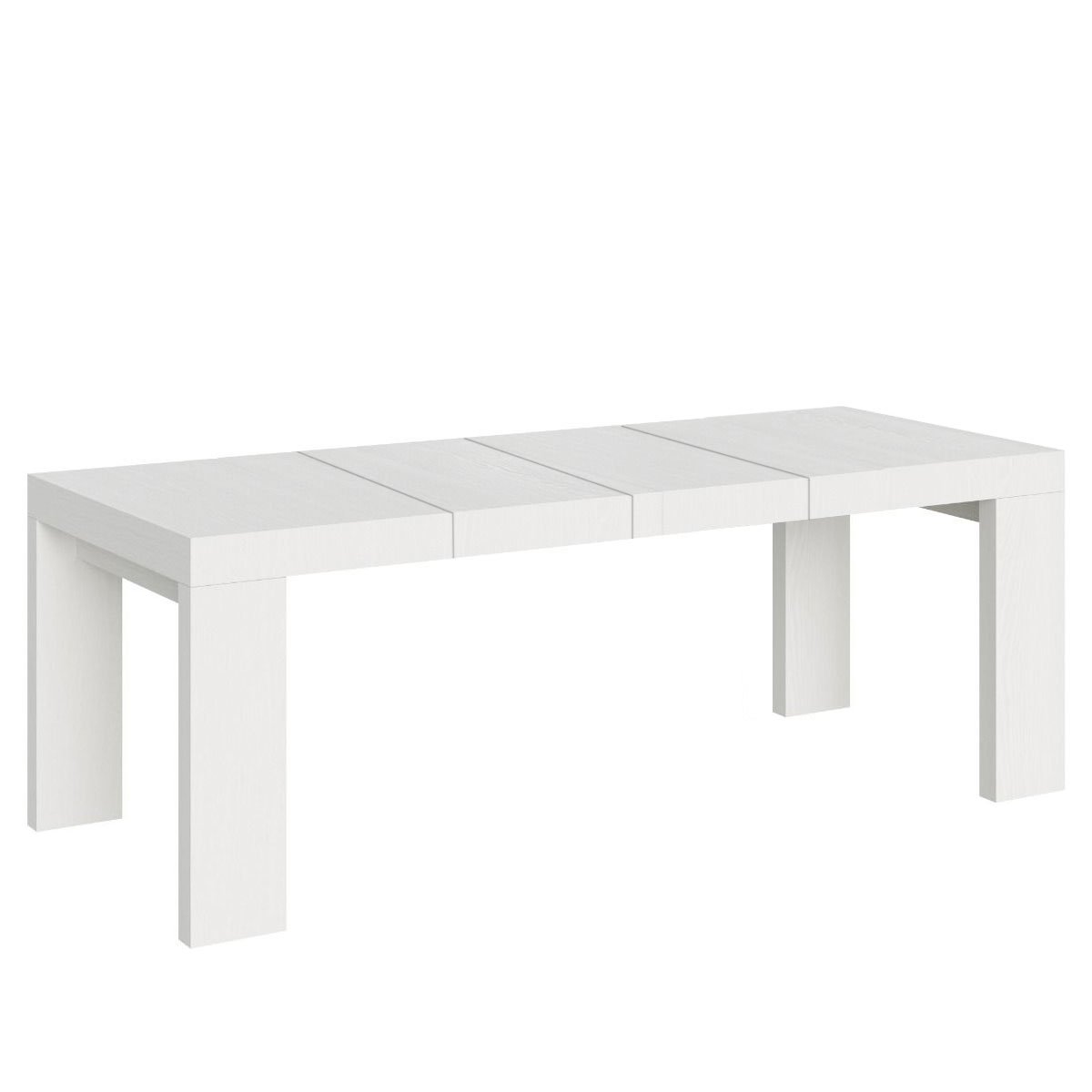 Tavolo da pranzo Allungabile - ROXELL PREMIUM Colore: Bianco Frassino, Dimensioni: 90x200/460