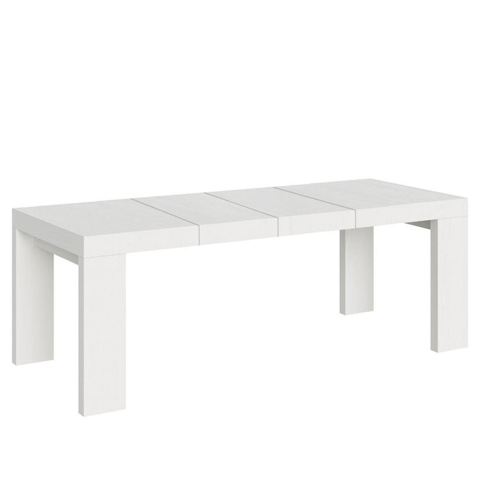 Tavolo da pranzo Allungabile - ROXELL PREMIUM Colore: Bianco Frassino, Dimensioni: 90x200/460