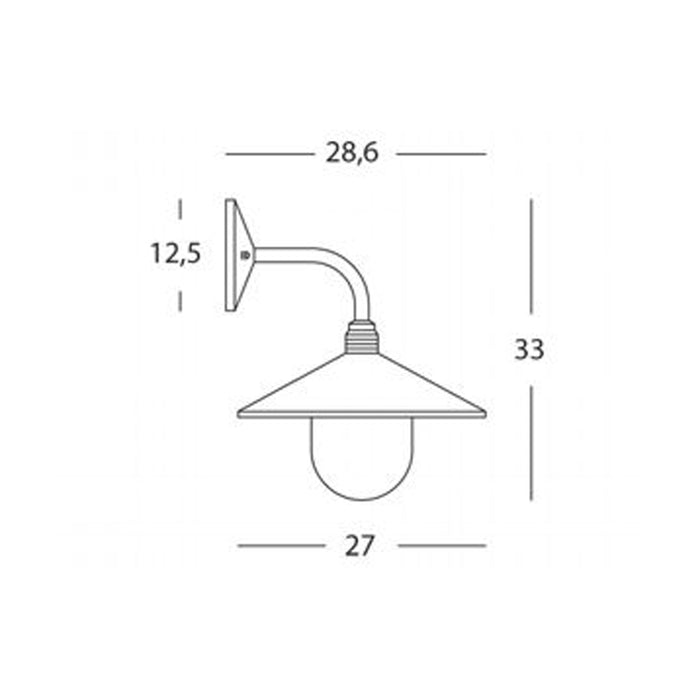 Applique Da Esterno Contemporanea Spectre Alluminio E Vetro Ruggine 1 Luce E27