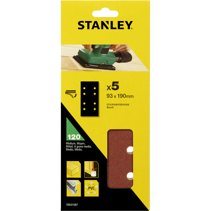 PIRANHA/STANLEY STA31587 (X31587) 5 FOGLI VEL.BOSCH 93X190 GR.120 STANLEY CF 1,0