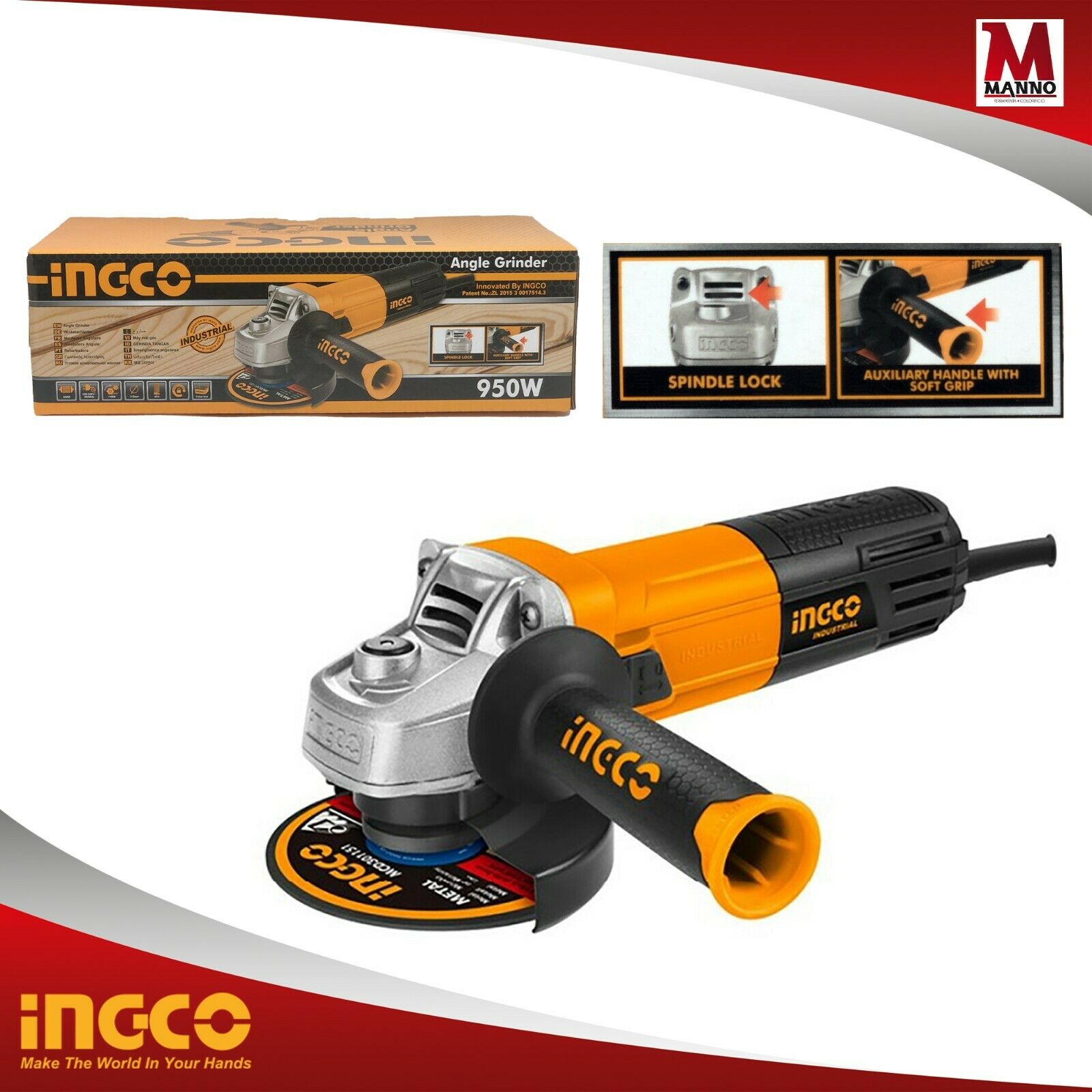Smerigliatrice angolare 950 W - Ingco AG8508E
