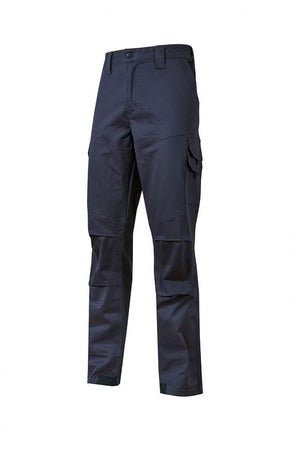 Guapo-Pantalone Professionale Da Lavoro In Cotone Elasticizzato, Triple Cuciture E Tasche Multifunzionali Colore Blu-U-Power-Taglia Xxxl