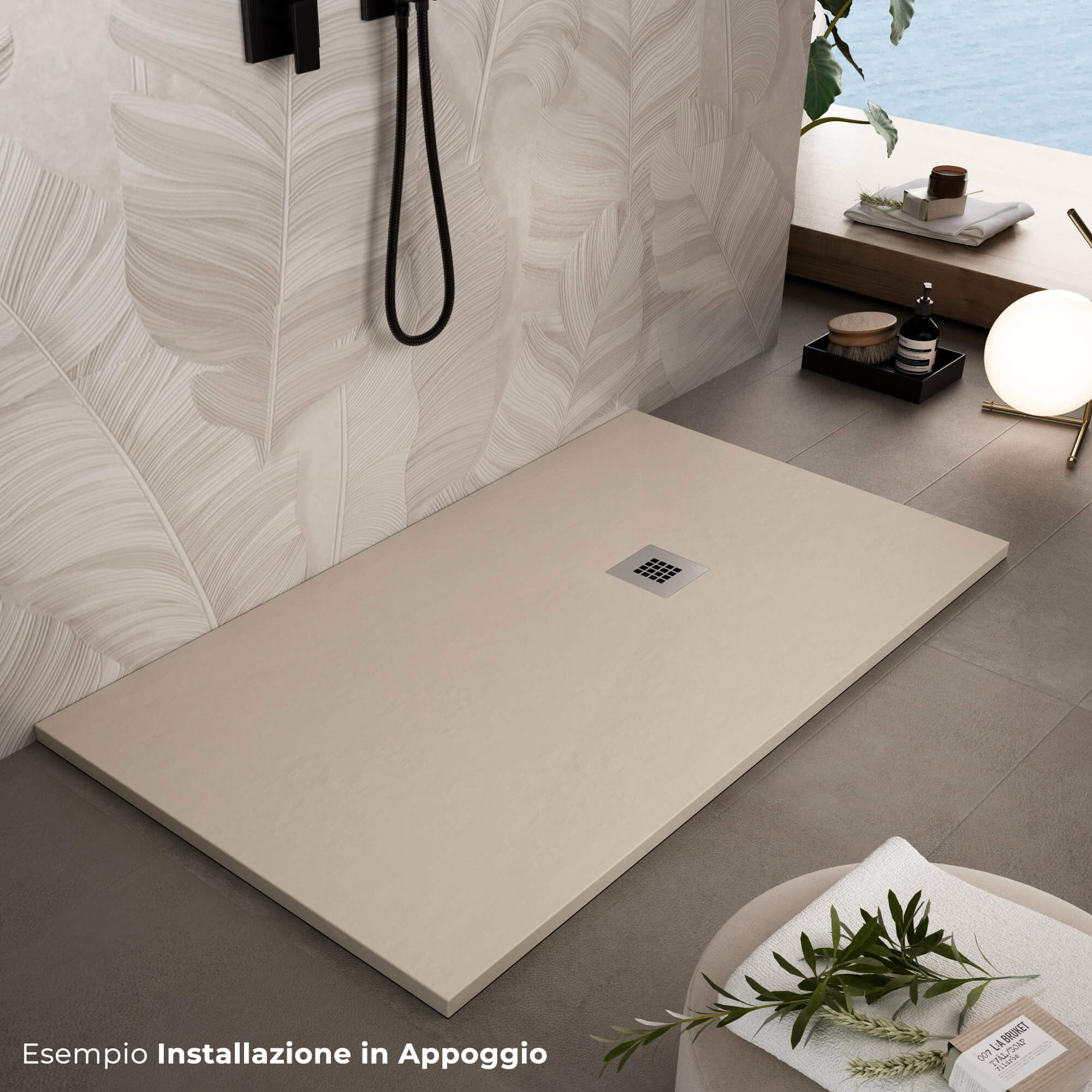 Piatto Doccia 70x120 cm in Pietra Bonussi Everest Crema