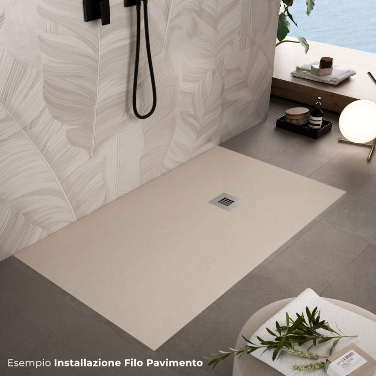 Piatto Doccia 70x130 cm in Pietra Bonussi Everest Crema