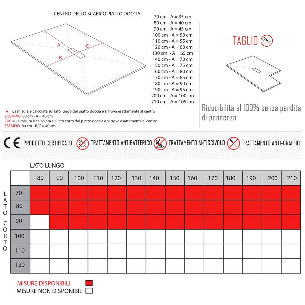 Piatto Doccia 90x90 cm in Pietra Bonussi Eden Crema