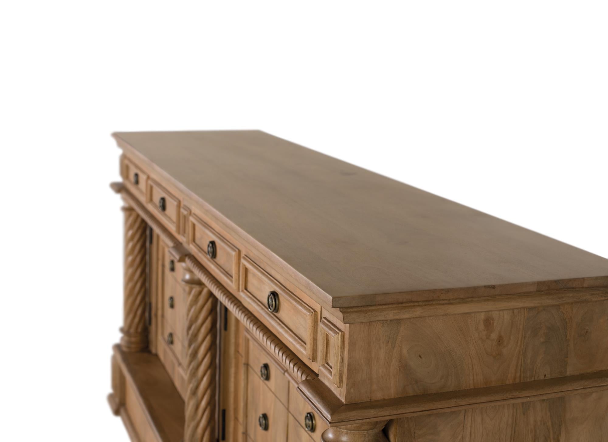 Credenza con 4 cassetti e 4 ante in legno di mango