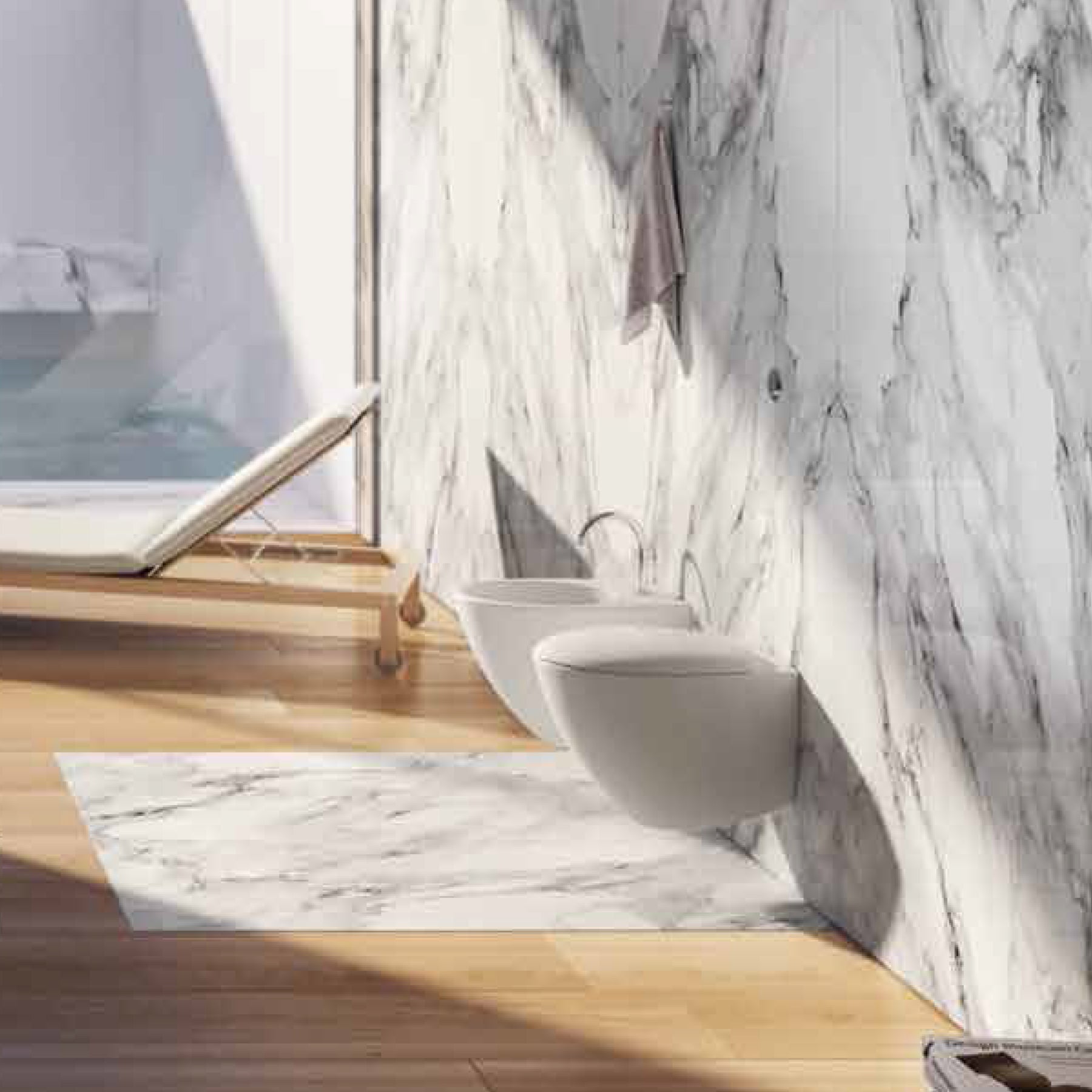 Sanitari sospesi moderni Domus Falerii modello Mascalzone con sedile Soft Close