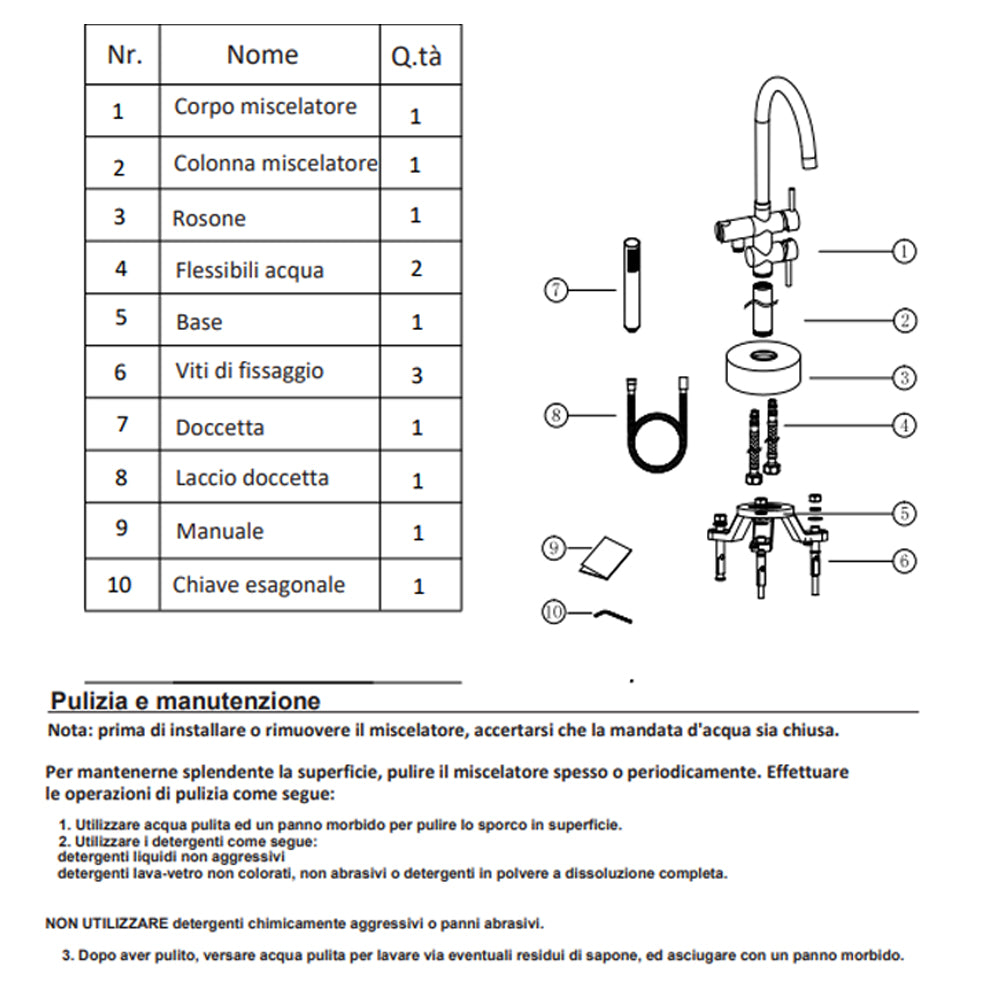 Miscelatore monocomando a pavimento per vasca freestanding nero