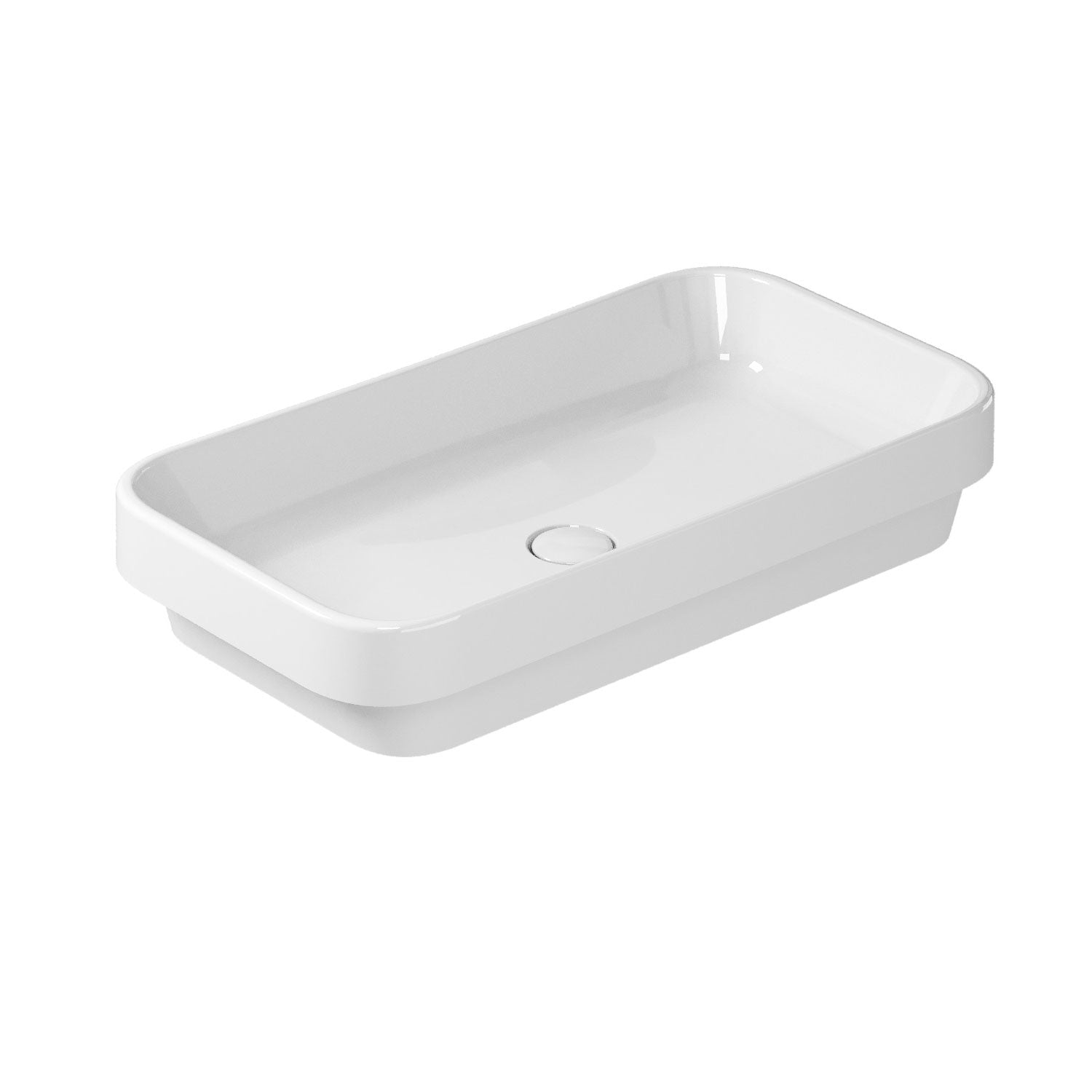 Lavabo da incasso soprapiano 70x38cm serie Meg11 Pro di Ceramica Galassia -  Bianco lucido