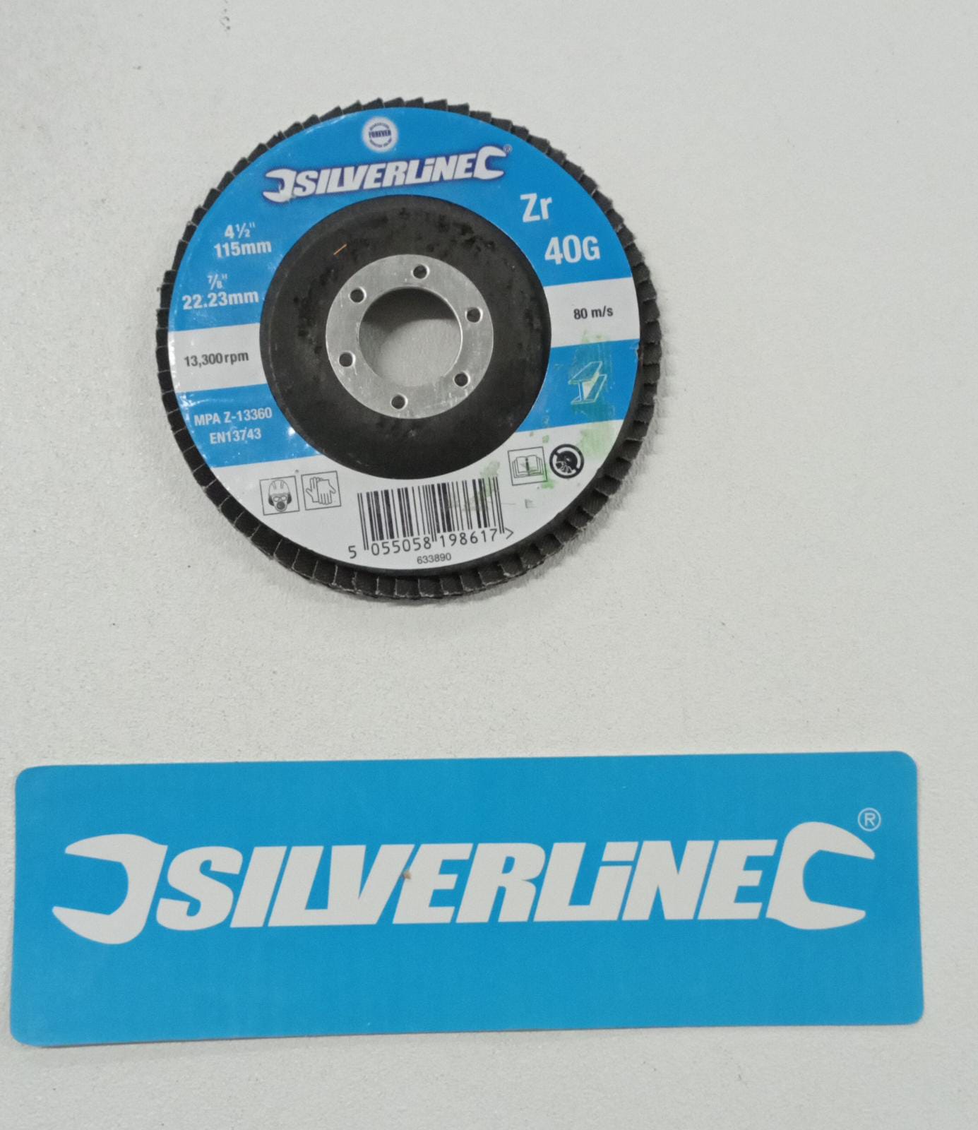 Disco silverline con  zirconio  per la smerigliatura di metalli 115 x 22,23 con grana da 40 60 80 - 40 g