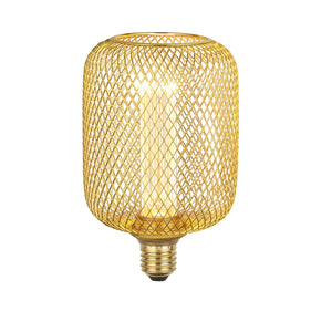 Lampadina Contemporanea Rete Metallica Acciaio Oro E27 3,5W 1800K