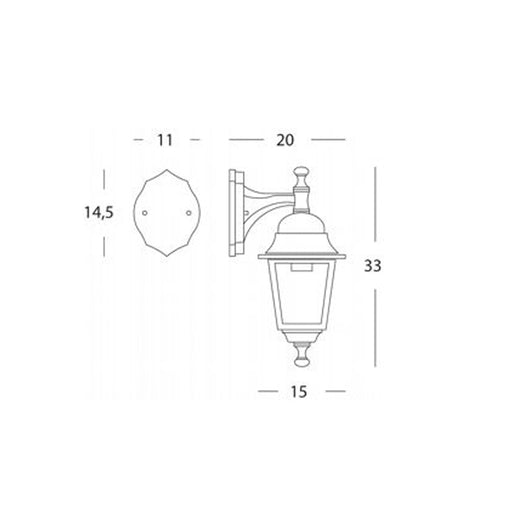 Applique In Basso Piccola Esterno Nano Alluminio E Vetro Bianco 1 Luce E27